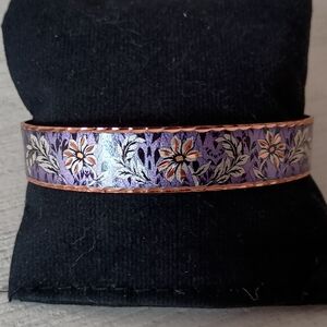 3/$15 Copper & Purple Floral Cuff Bracelet